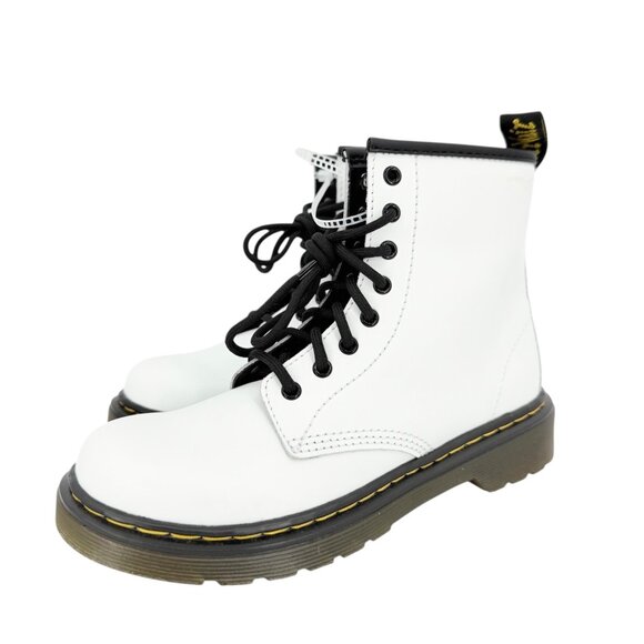 Dr. Martens Girls White Leather Boots Size 3 US With Zipper & Lace Closure NWOB - Picture 7 of 12